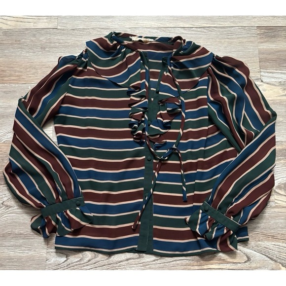 Joe Frank of Houston retro vintage striped blouse - Picture 1 of 9